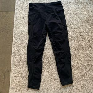 Sweaty Betty Size S Leggings, Black w/ mesh cutouts